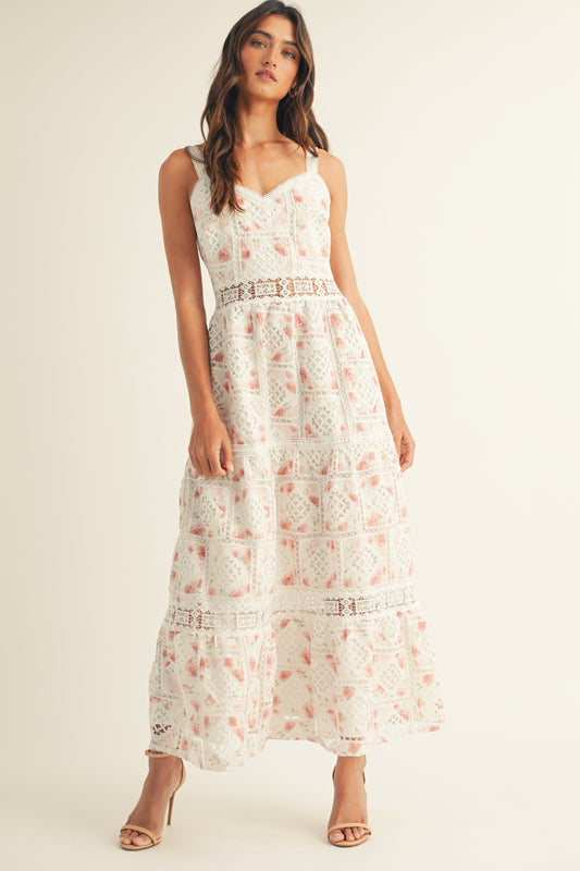 Blush Garden Lace Maxi Dress